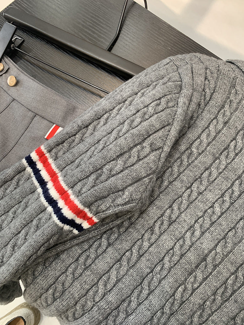 Thom BrowneWomen's Knitted Cardigan - Premium Cotton Button-Front Sweater