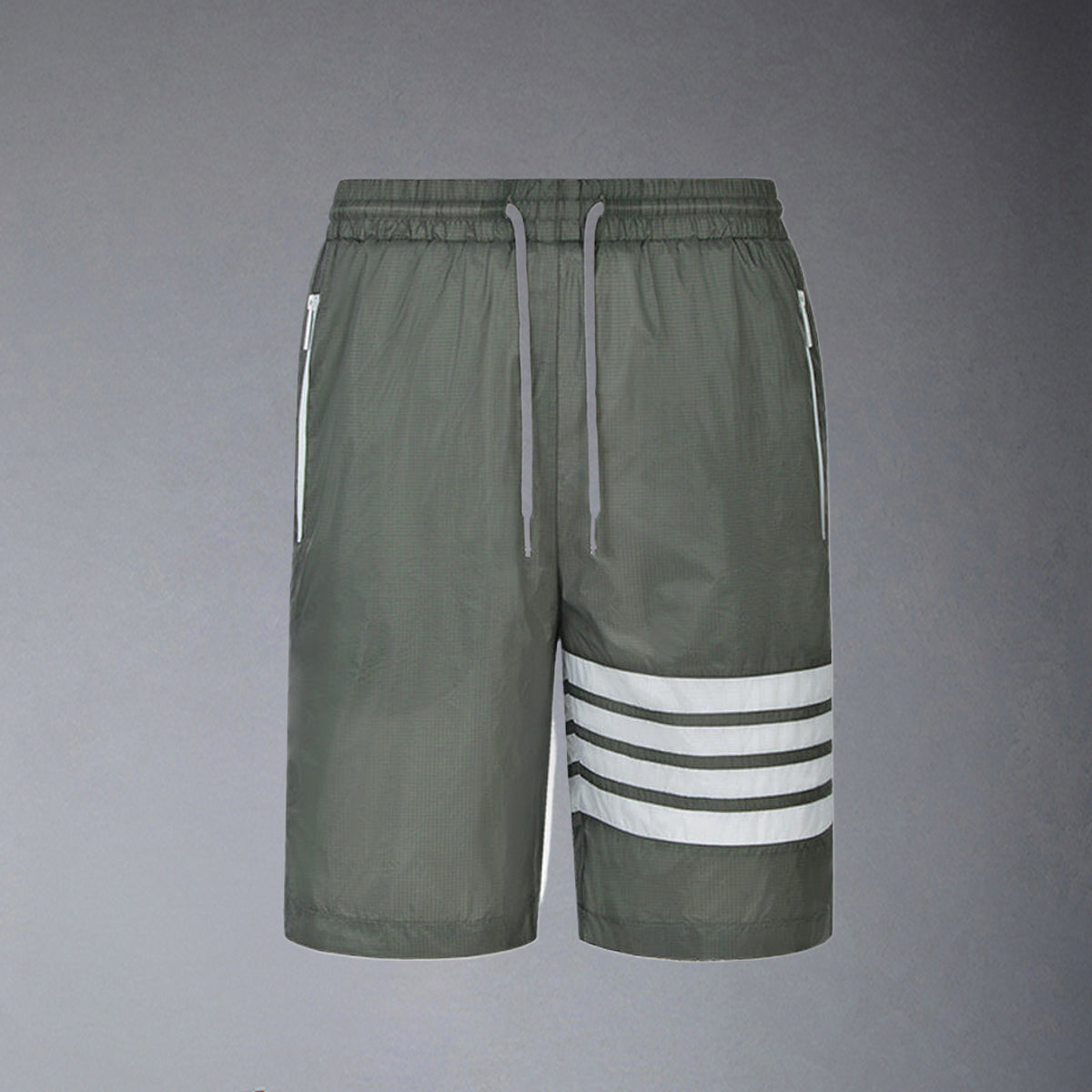 Thom BrowneMen's Sports Shorts - 100% Polyamide with 4-Bar Stripe Detail