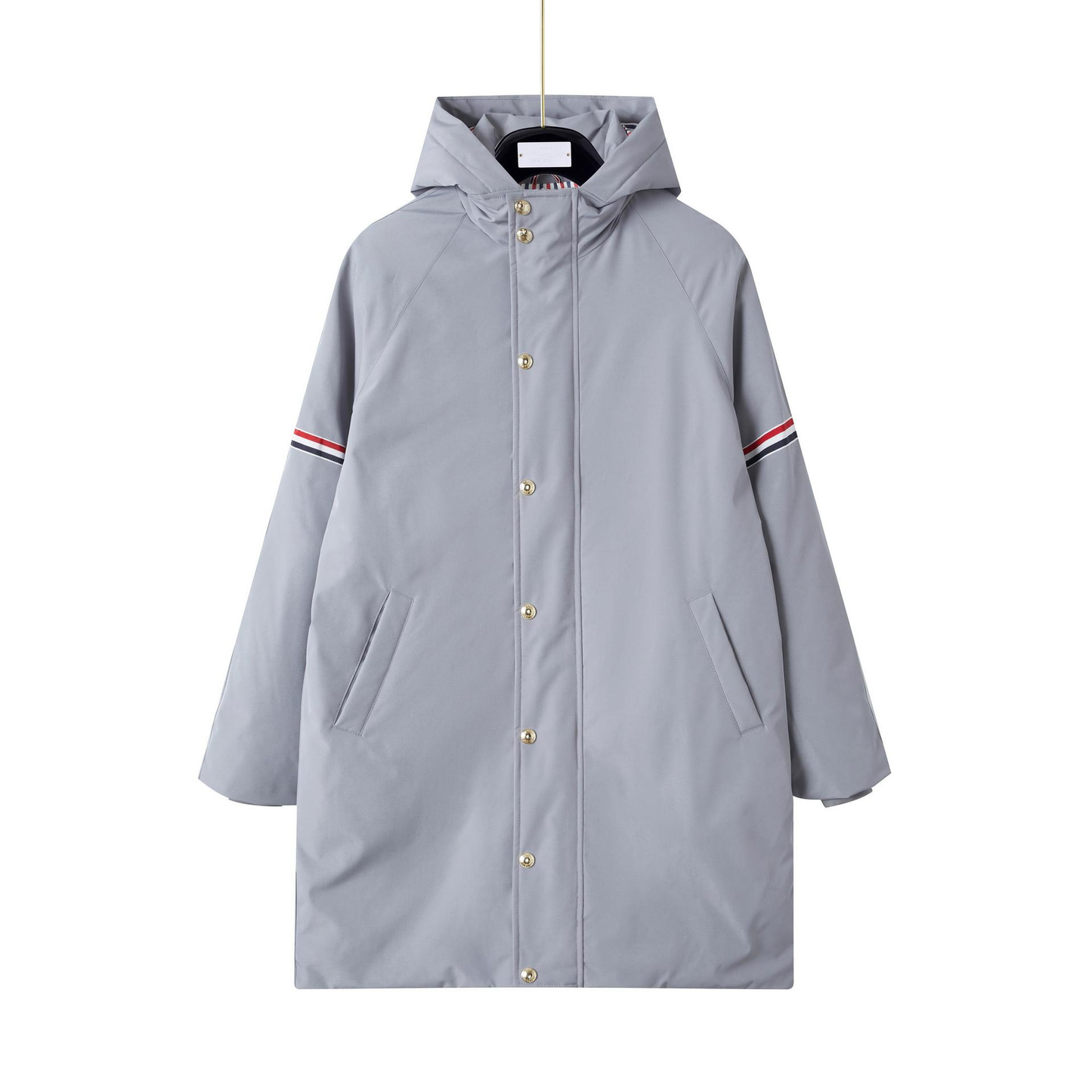 Thom BrownePremium 4-Bar Long Wool Blend Coat - 80% Pure Wool