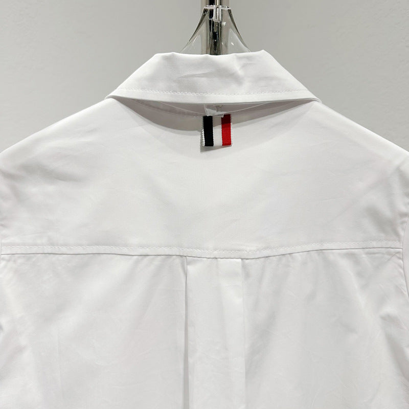 Thom BrowneElegant Tie-Front Cotton Shirt - Japanese Crafted Women's Blouse