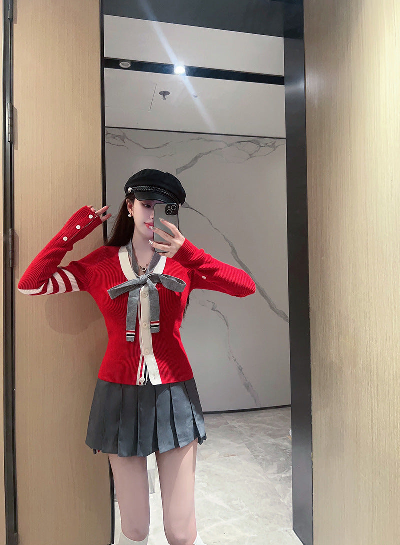 2025 Ribbon knitted sweater