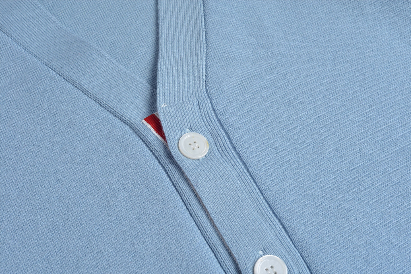 Thom BrowneMen's Classic V-Neck Knitted Cardigan with 4-Bar Sleeve Detail
