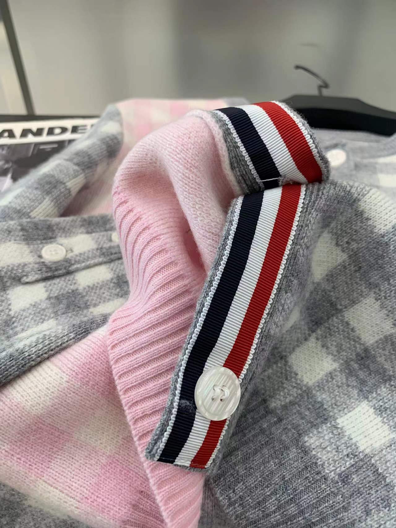 Thom BrowneWomen's Premium Wool Cardigan - Classic Cut with Grosgrain & Ribbed Detail