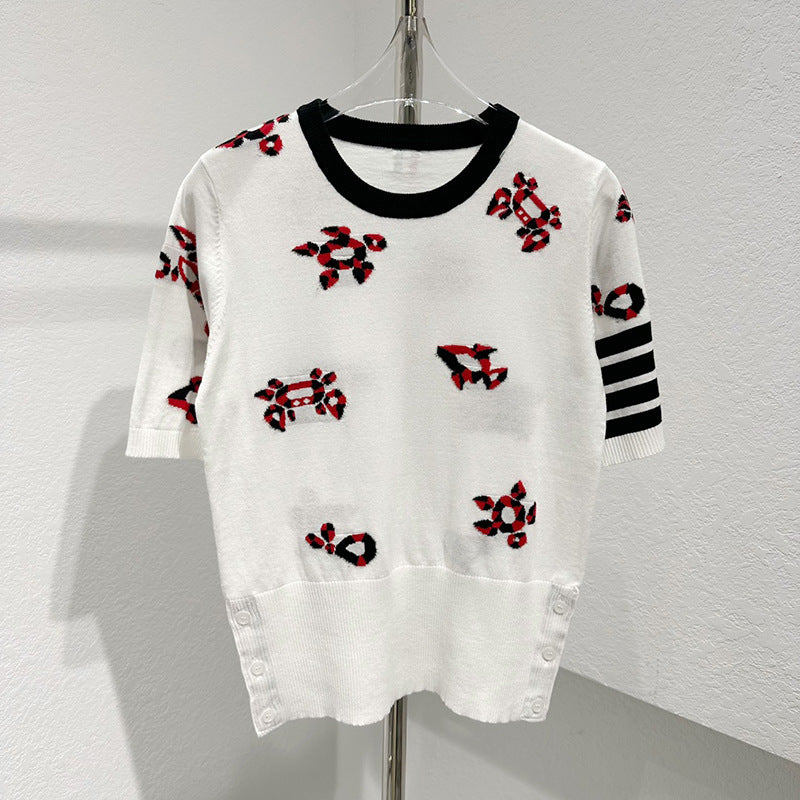 Thom BrowneWomen's Jacquard Knit Sweater - Japanese Cotton