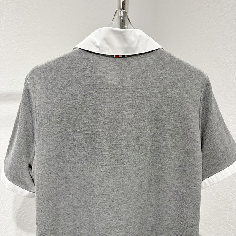 Thom BrowneWomen's Cotton Polo Dress - Partial Button Front | Made in Japan
