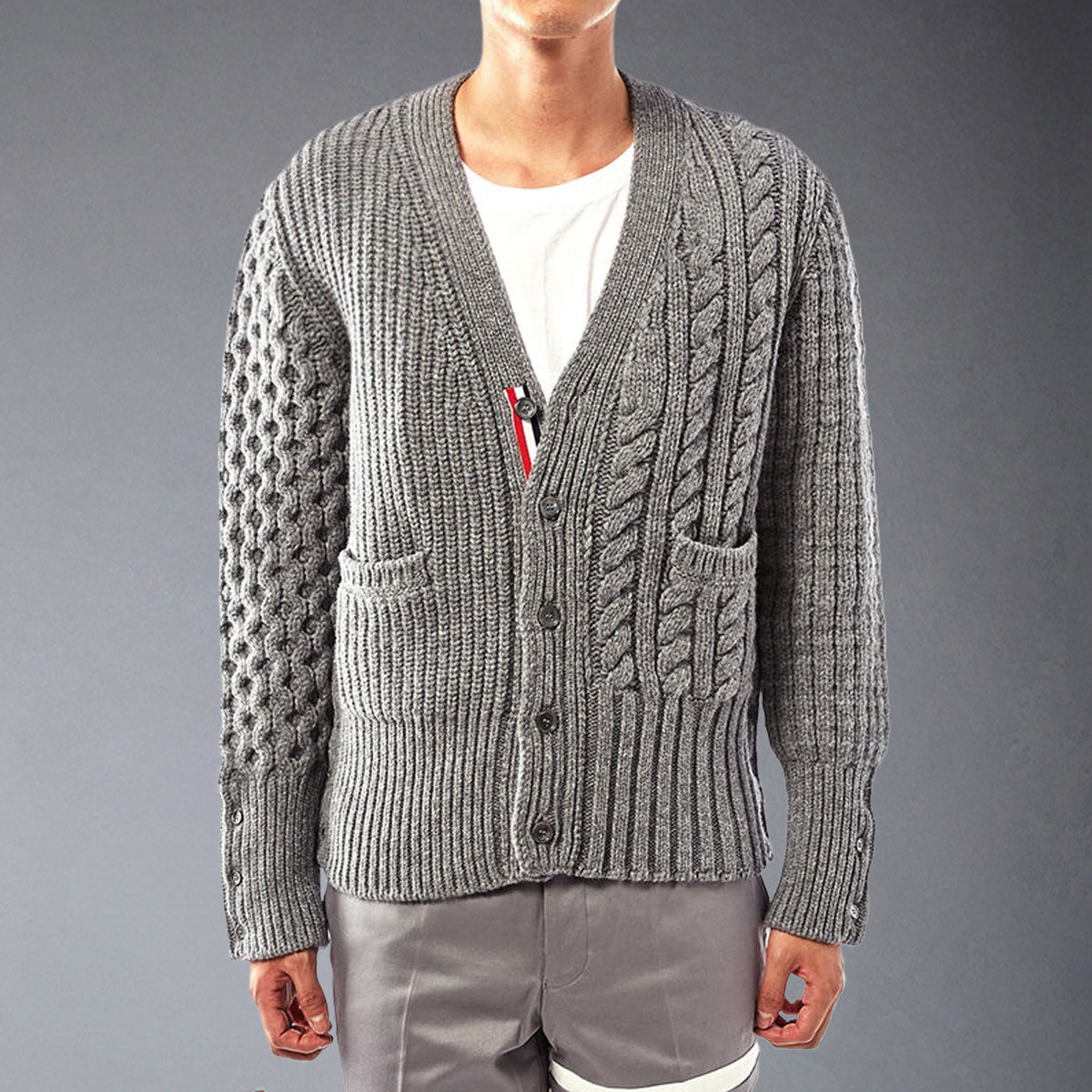 Thom BrowneMen's Classic Zip-Up Jacket with Signature Grosgrain Detail