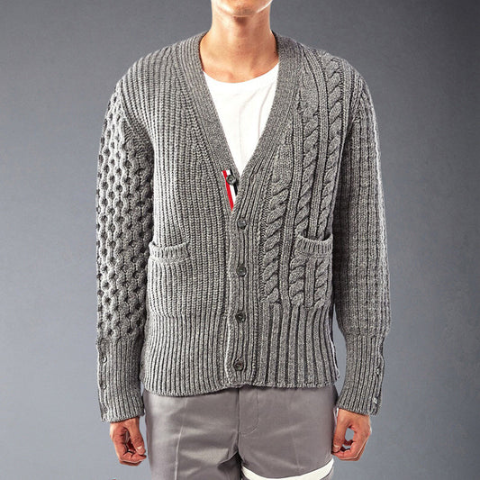 Thom BrowneMen's Classic Zip-Up Jacket with Signature Grosgrain Detail