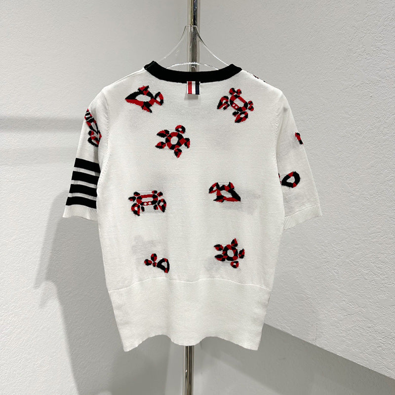 Thom BrowneWomen's Jacquard Knit Sweater - Japanese Cotton