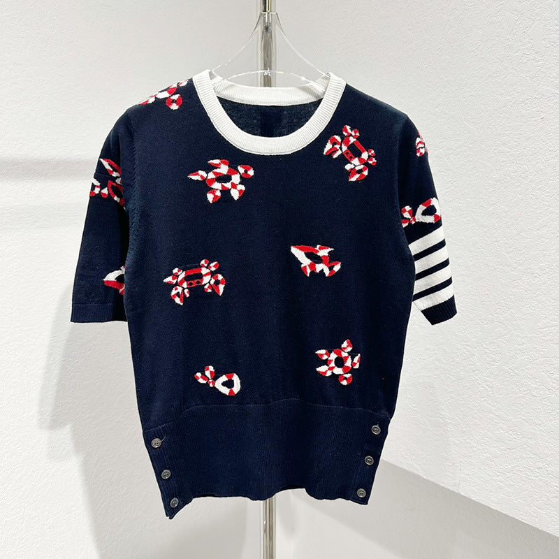 Thom BrowneWomen's Jacquard Knit Sweater - Japanese Cotton