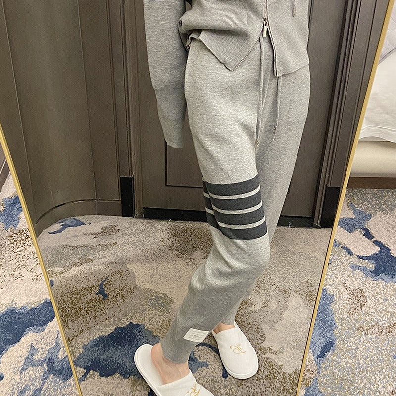 Thom BrowneWomen's Cotton Casual Sports Suit - Button Front Top & Pants Set