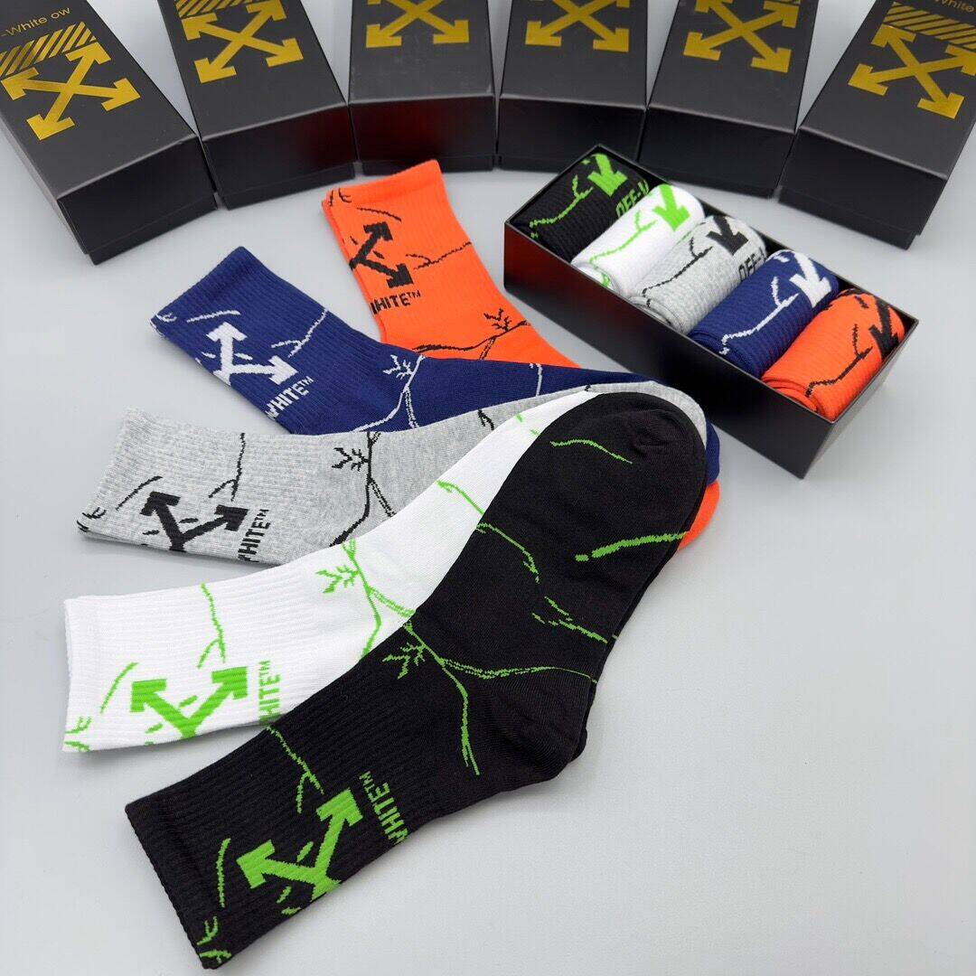 OFF-WHITEPure Cotton Mid-Length Socks