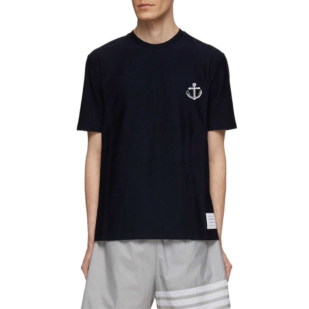 Thom BrowneAnchor embroidery T-shirt