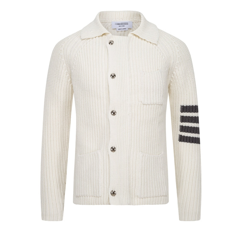 Thom BrowneMen's Classic Zip-Up Hooded Sweater with Drawstring