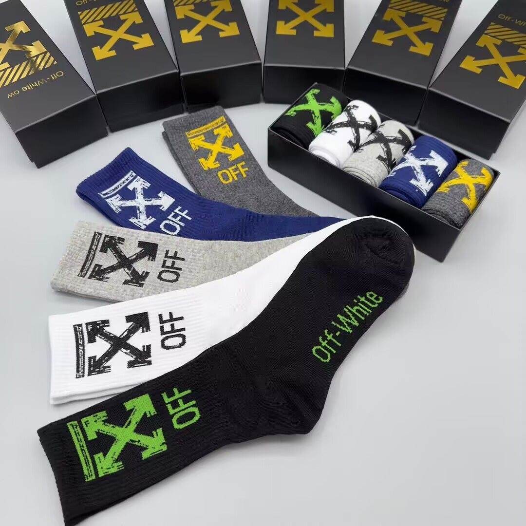 OFF-WHITE  Pure Cotton Mid-Length Socks