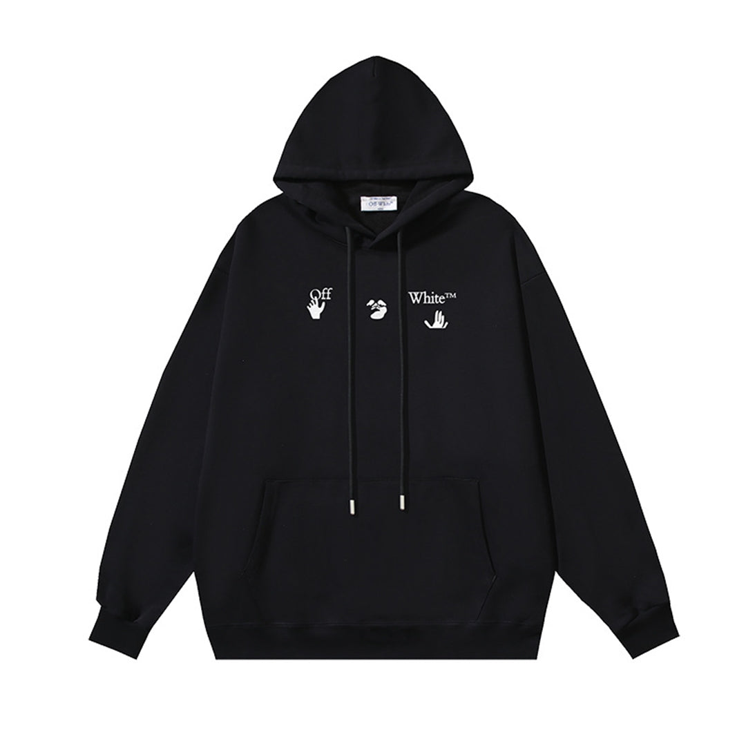 OFF-WHITELogo Print Oversized Hoodie – Dual-Tone | 100% Cotton