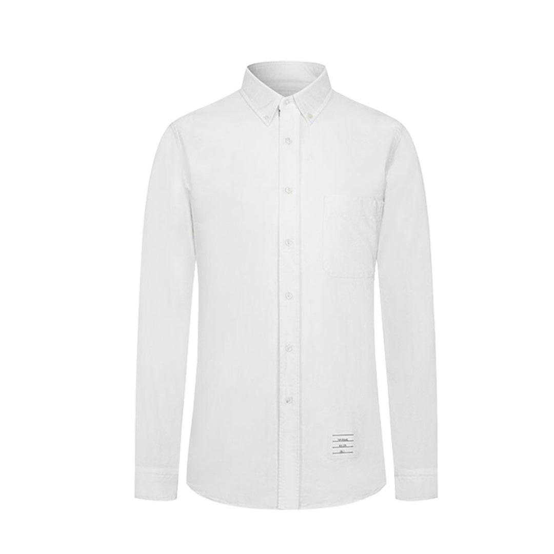 Thom BrowneMen's Business Oxford Shirt - 100% Cotton Button-Front Dress Shirt