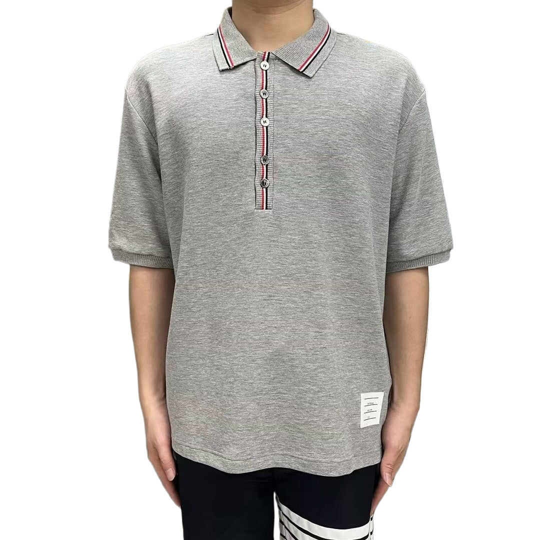 Thom BrowneMen's Signature Cotton Polo Shirt | 4-Bar Detail | Heritage Trim