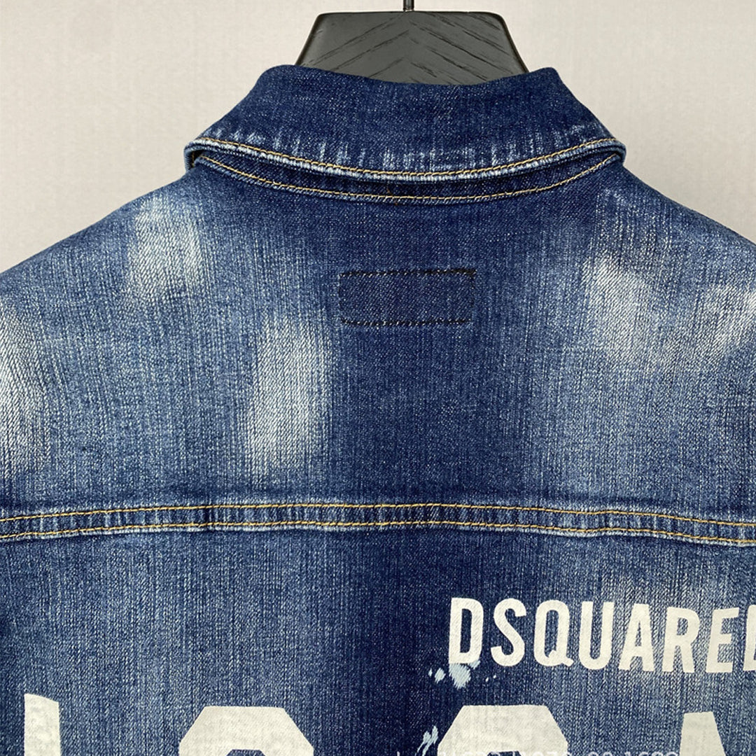 DSQ2 Men's Slim-Fit Denim Jacket | Premium Cotton Stretch