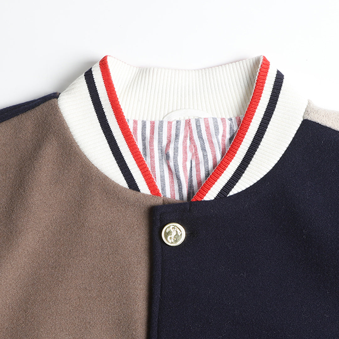Color Block Jacket with Signature Grosgrain Detail