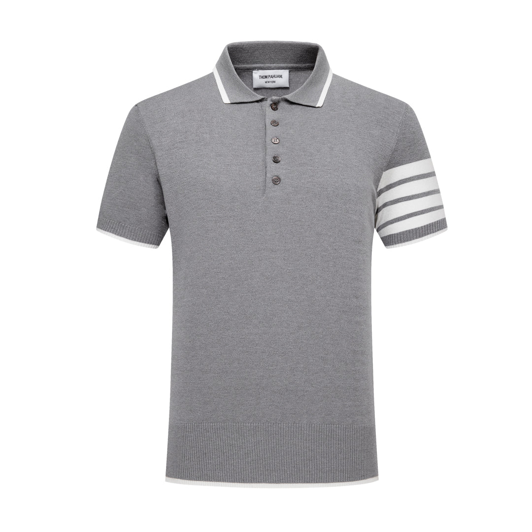 Thom BrowneMen's Contrast Stripe Polo Shirt | 4-Bar Detail | Heritage Grosgrain
