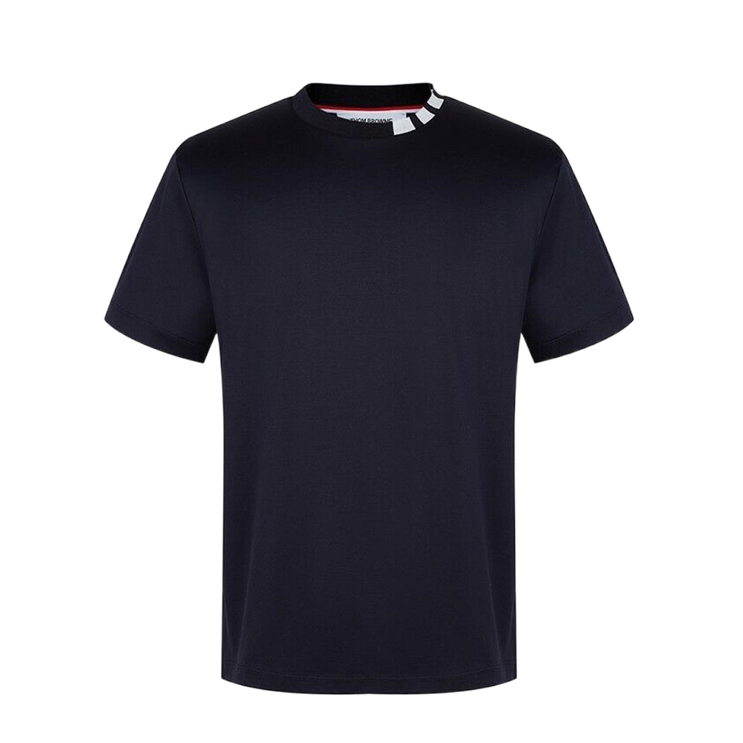 Thom BrowneMen's Premium Cotton T-Shirt | Signature Grosgrain Detail | Timeless Cut