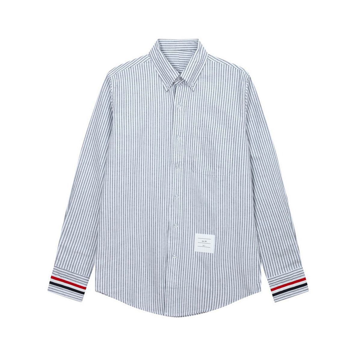 Thom BrownePremium 4-Bar Embroidered Oxford Elastic Shirt