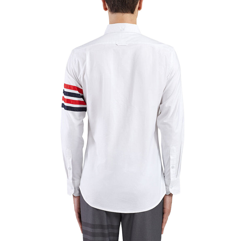 Thom BrowneCasual 4-Bar Rainbow Oxford Elastic Shirt