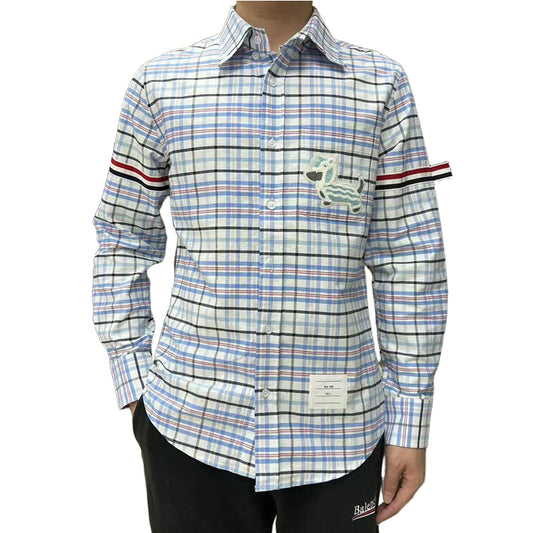 Thom BrowneMen's Oxford Elastic Business Shirt - Premium Cotton Dress Shirt