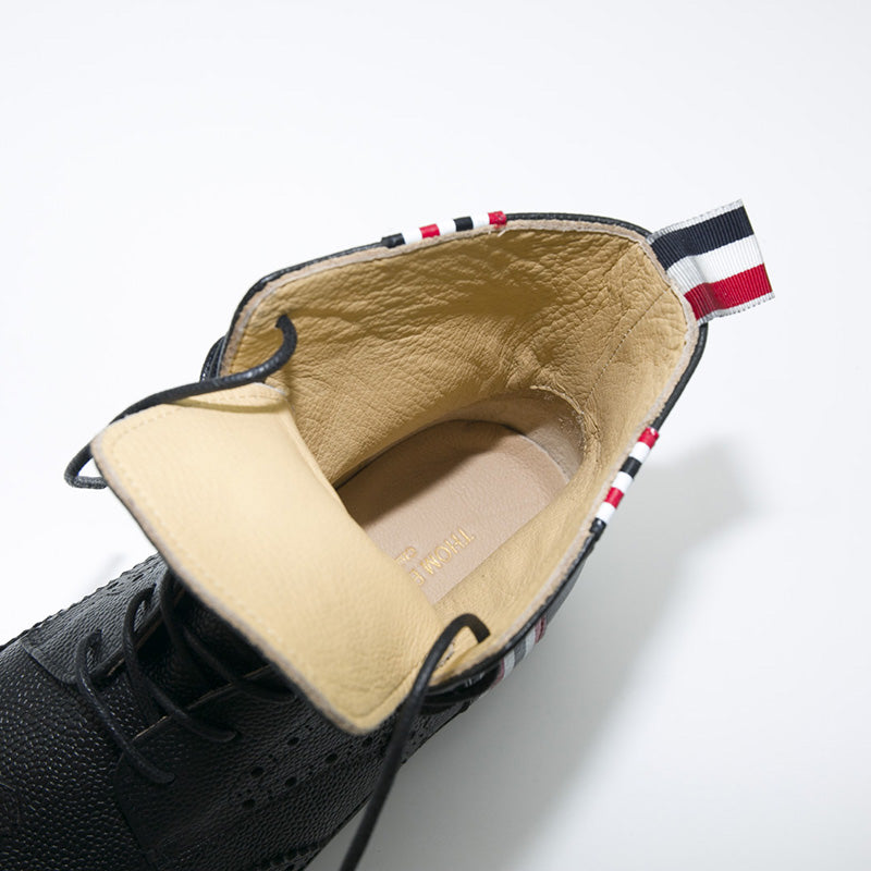 Thom BrowneMen's Top-Tier Premium Leather Dress Shoes with Grosgrain Buckle - Exceptional Craftsmanship
