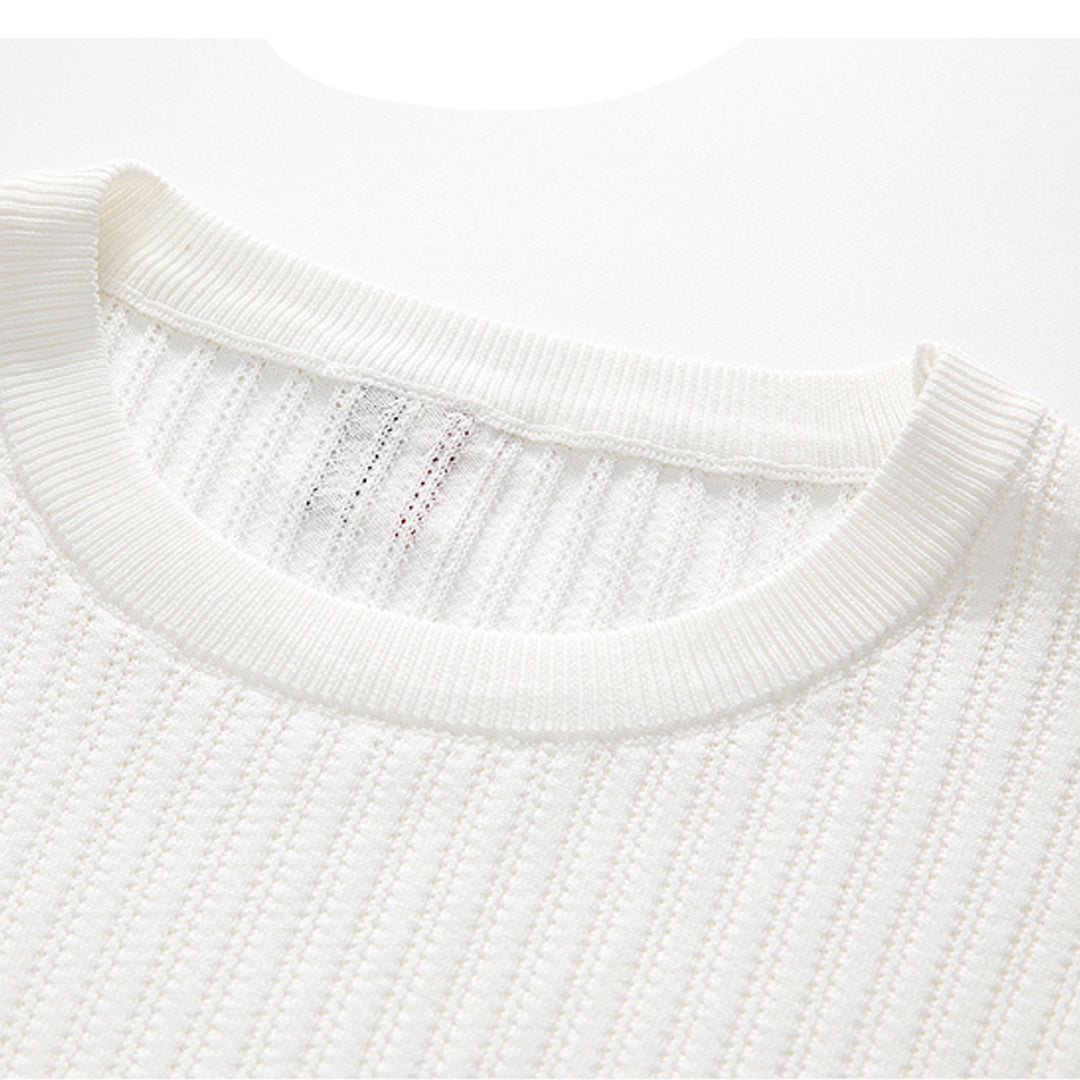 Thom BrowneWomen's Hollow Out T-Shirt - Striped Grosgrain Trim Detail
