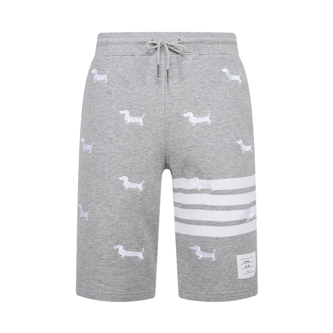 Thom BrowneMen's Embroidery Shorts - 100% Cotton Made in Japan with 4-Bar Detail