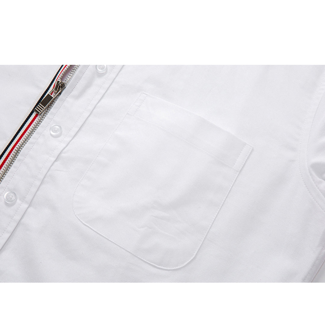 Thom BrowneMen's Business Oxford Shirt - 100% Cotton Button-Front Dress Shirt
