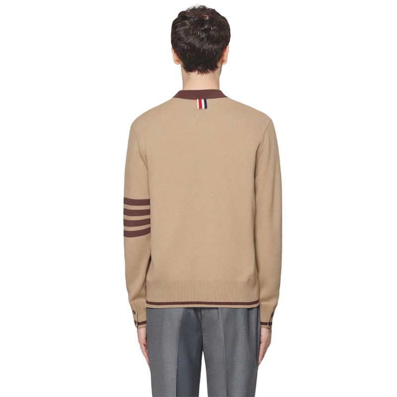 Thom BrowneClassic V-Neck Knitted Cardigan Sweater