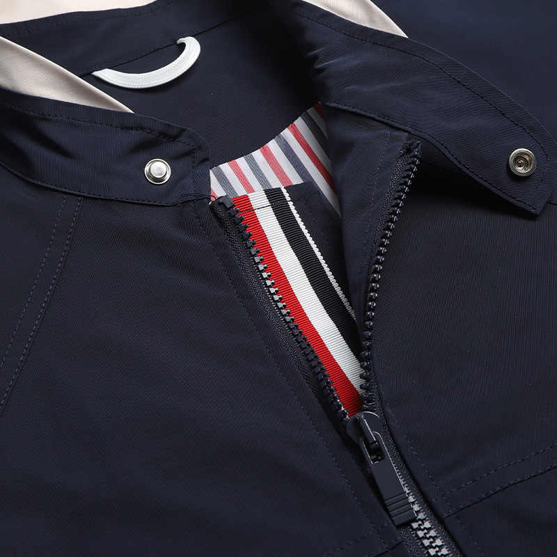Color Block Jacket with Signature Grosgrain Detail