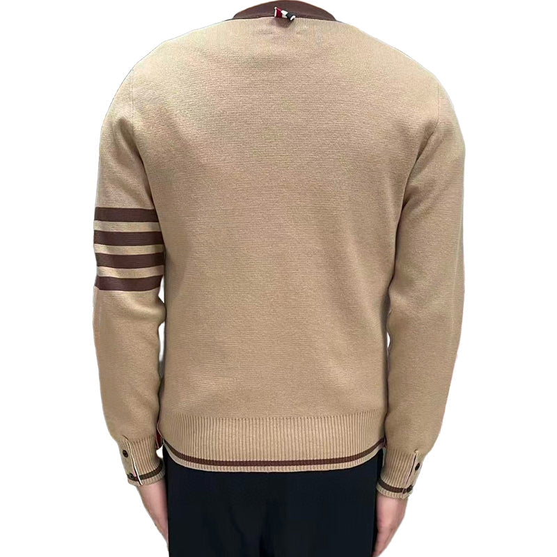 Thom BrowneClassic V-Neck Knitted Cardigan Sweater