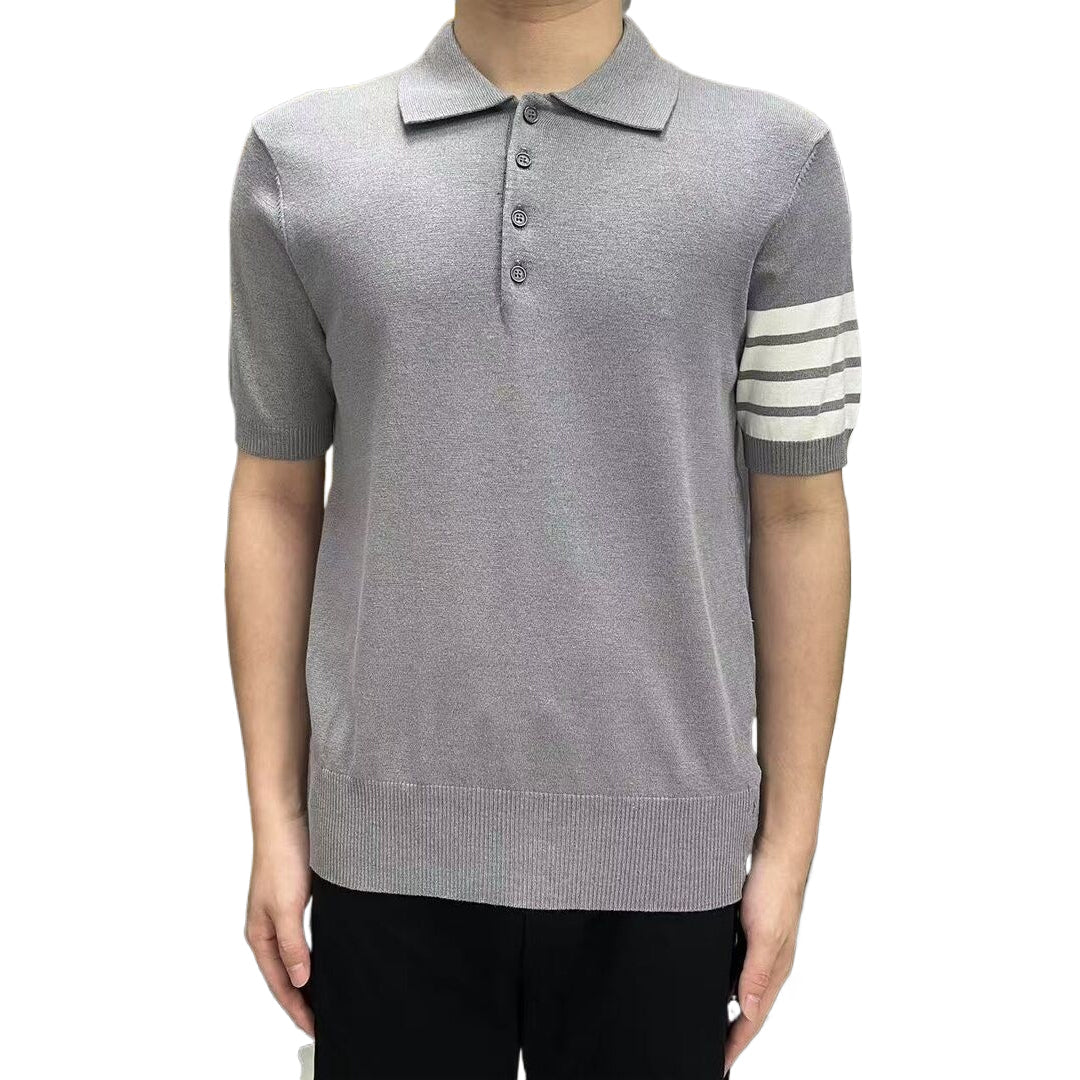 Thom BrowneMen's Nautical Knit Polo Shirt | 4-Bar Detail | Heritage Grosgrain