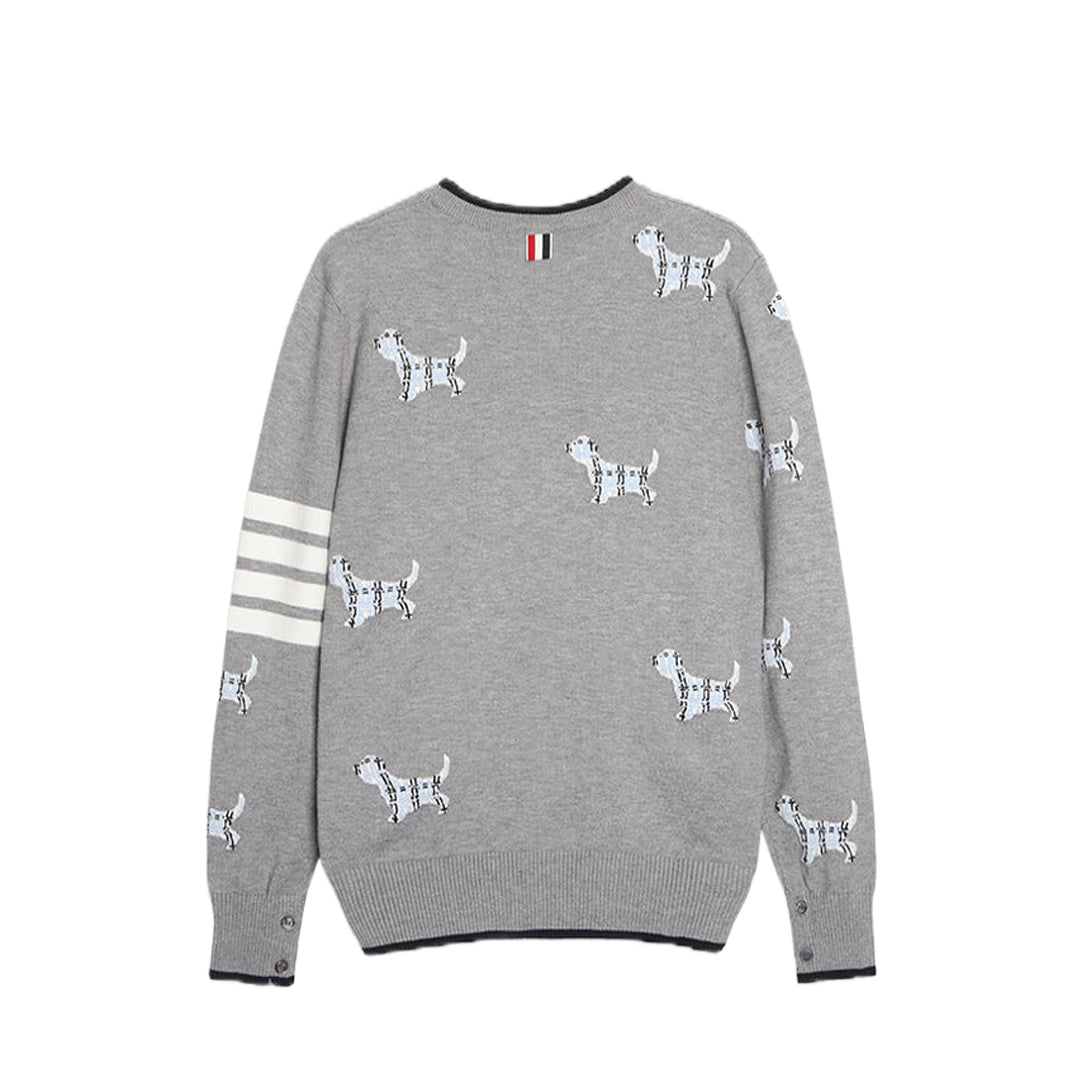 Thom Browne 4-Bar Merino Wool Crew Neck Pullover