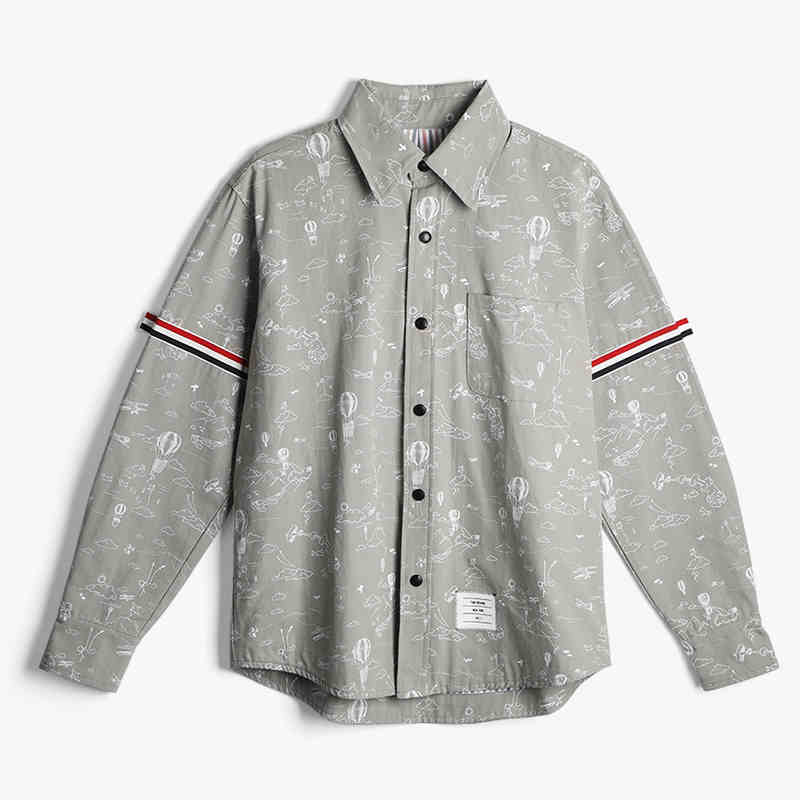 Thom BrowneMen's Business Oxford Shirt - 100% Cotton Button-Front Dress Shirt