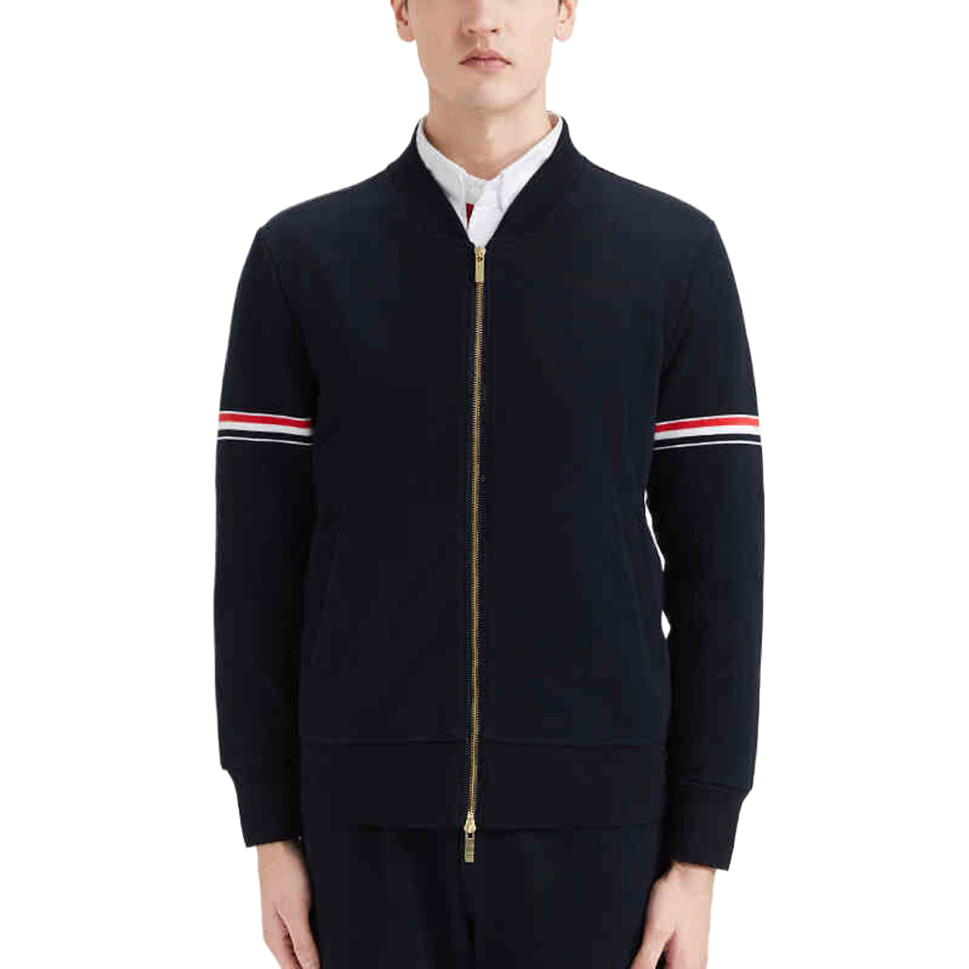 Thom Browne4-Bar Men's Embroidered Hoodie - Premium Zip-Up Sweatshirt