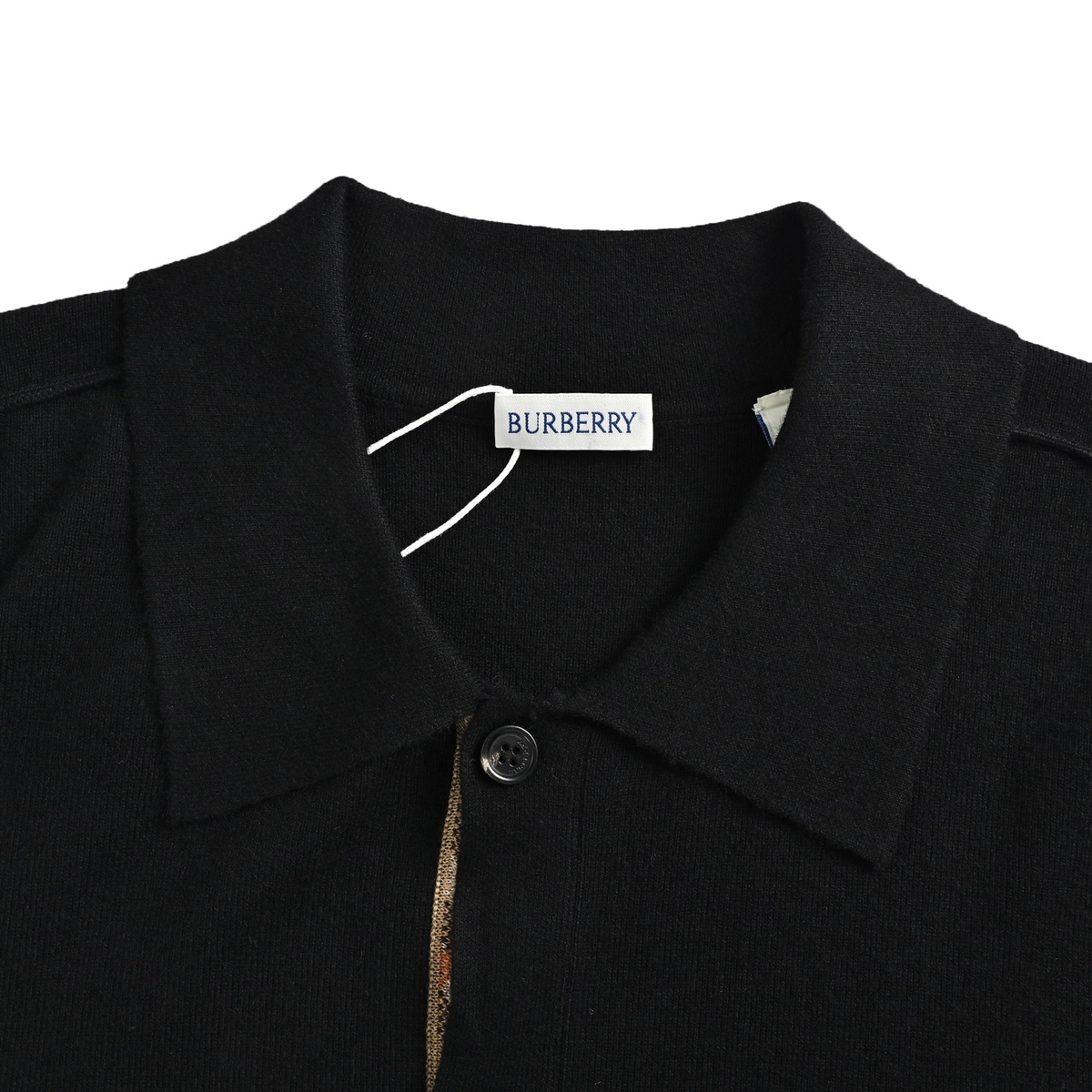 Burberry Classic Check Placket Wool Cardigan