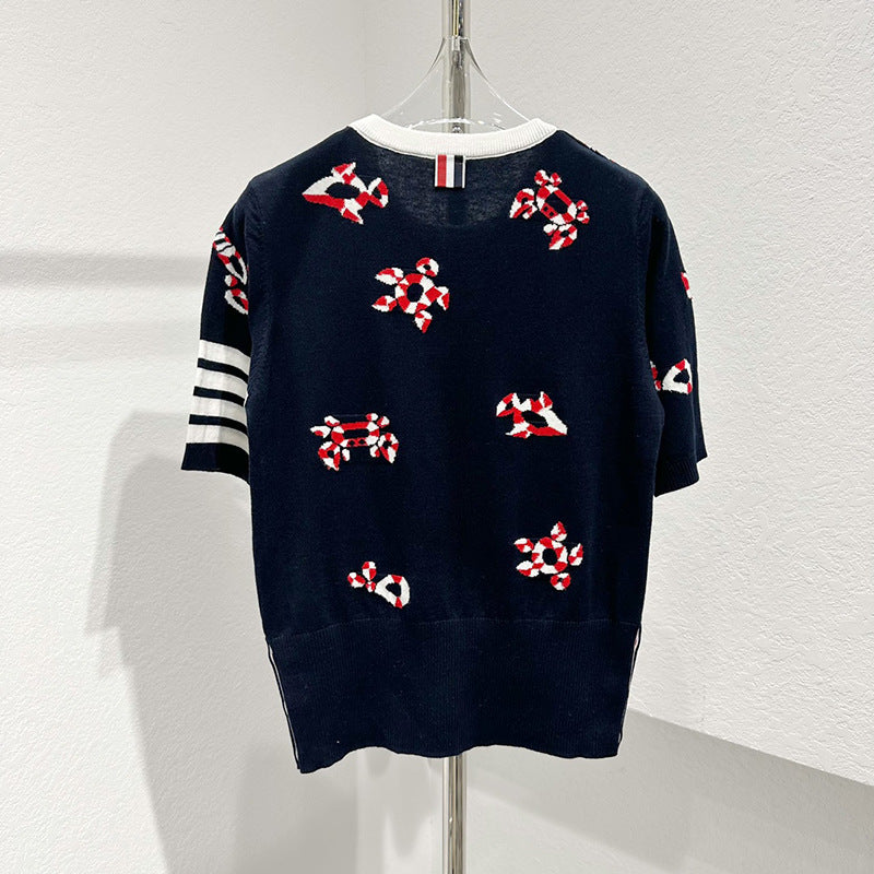 Thom BrowneWomen's Jacquard Knit Sweater - Japanese Cotton