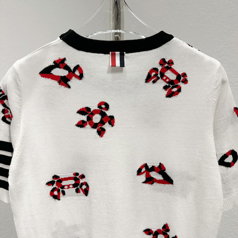 Thom BrowneWomen's Jacquard Knit Sweater - Japanese Cotton