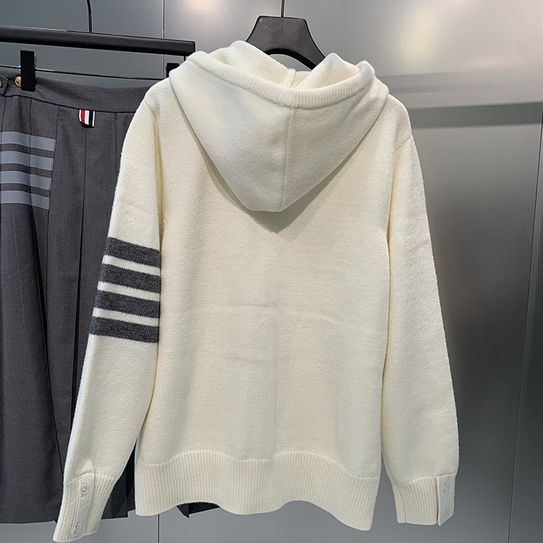 Thom BrowneWomen's Four-Bar Knit Cardigan - Premium Cotton Button-Front Sweater