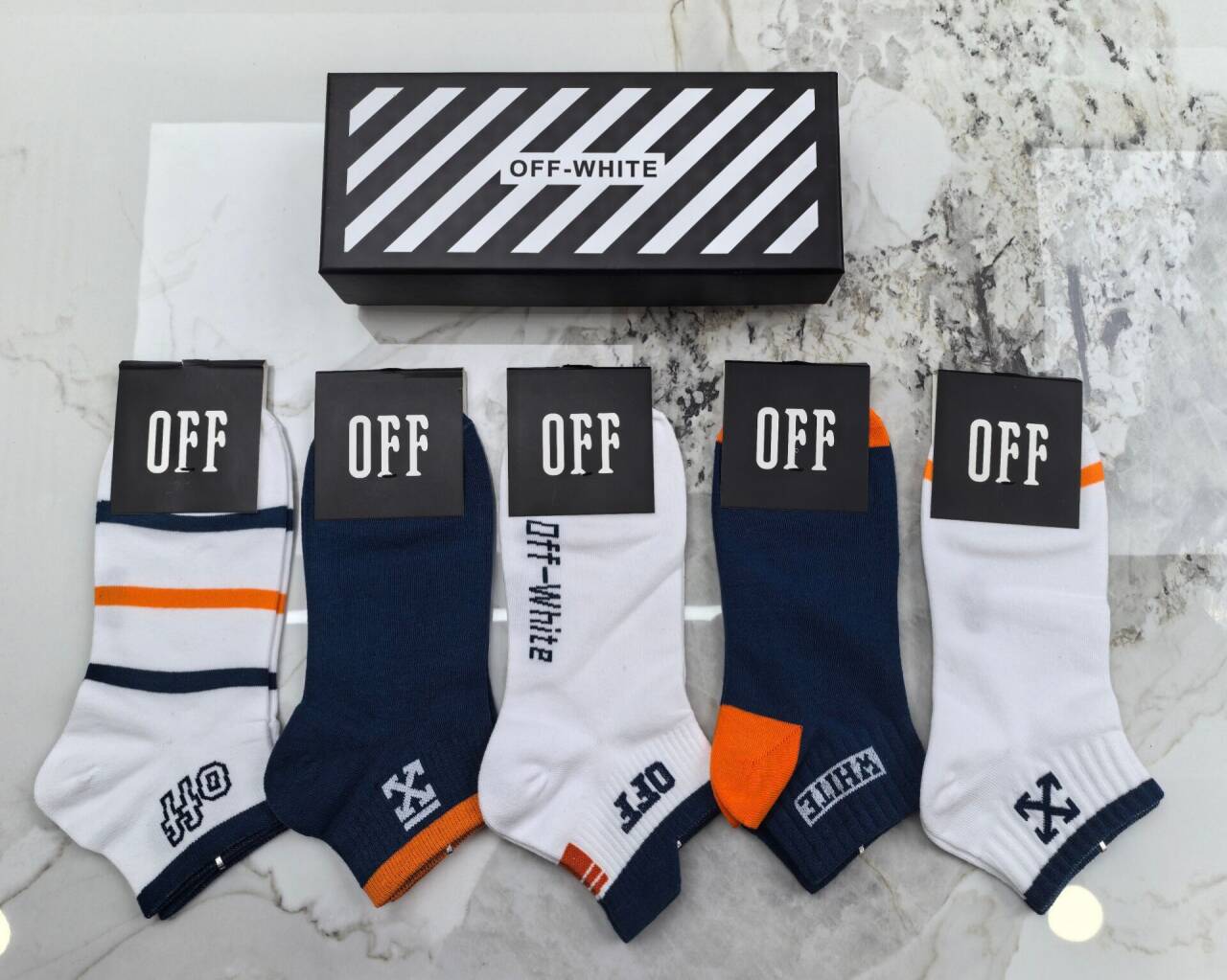 OFF-WHITE  Pure cotton low-cut socks