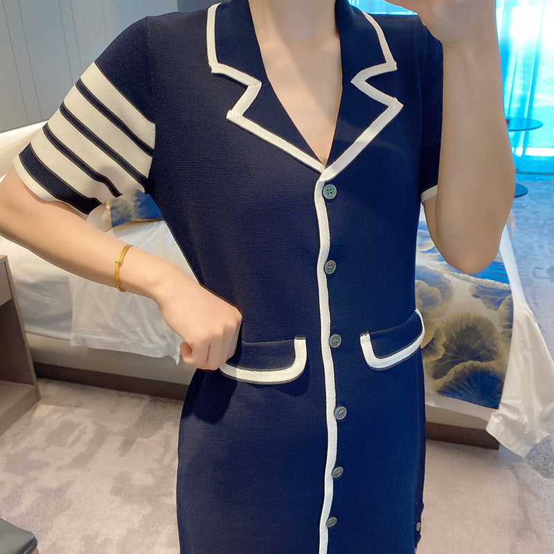Japanese Lace Silk Dress - Partial Button Front