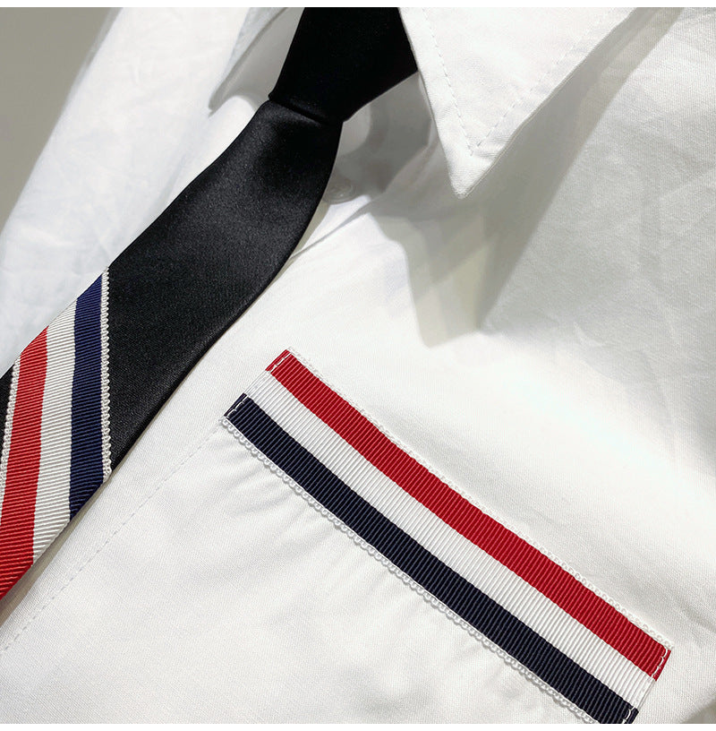 Thom BrowneWomen's Cotton Tie-Front Short Sleeve Shirt - Made in Japan