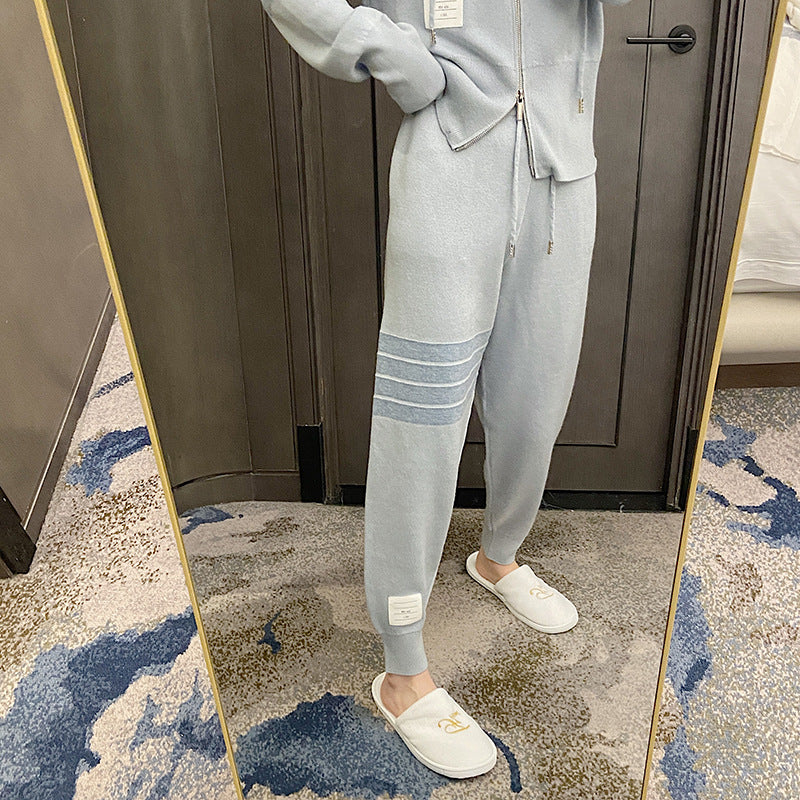 Thom BrowneWomen's Cotton Casual Sports Suit - Button Front Top & Pants Set
