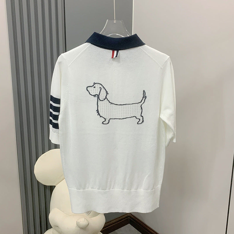 Thom BrowneWomen's Casual Cotton T-Shirt - Japanese Craftsmanship