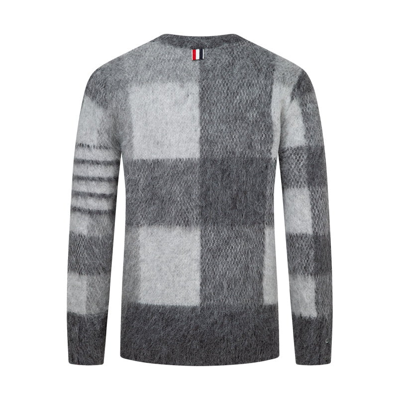 Thom BrowneMen's Classic Zip-Up Hooded Sweater with Drawstring