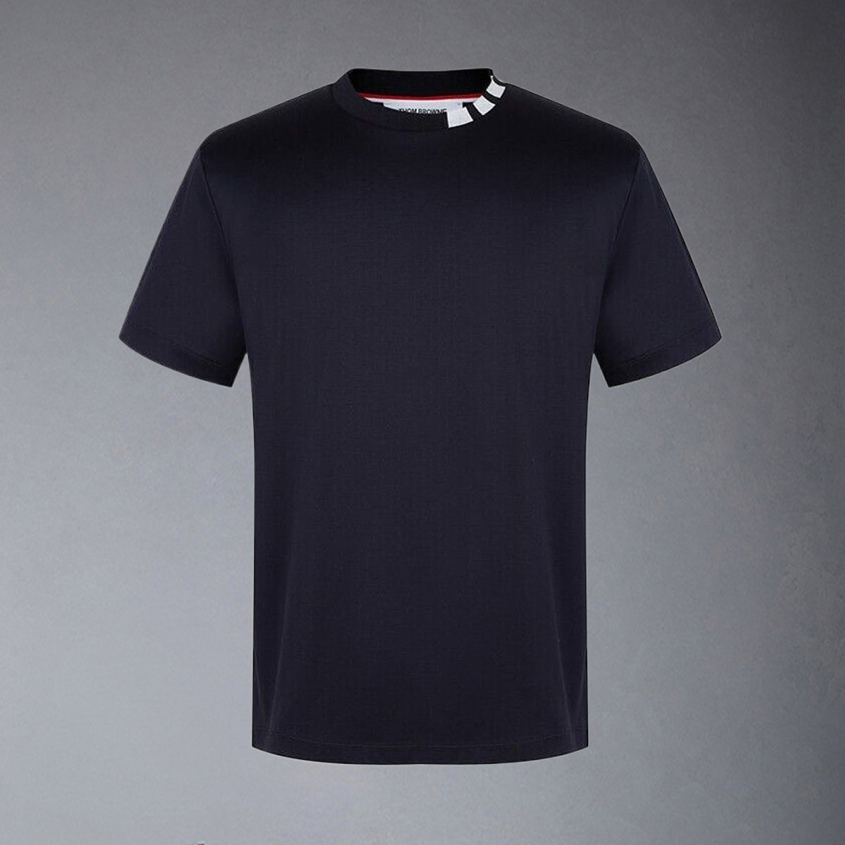 Thom BrowneMen's Premium Cotton T-Shirt | Signature Grosgrain Detail | Timeless Cut
